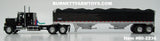 Item #60-2236 Black GMC General 34-foot Flattop Sleeper with Black Sided Black Tarp Silver Frame Tandem Axle Wilson 43-foot Pacesetter Hopper Bottom Grain Trailer - 1/64 Scale – DCP by First Gear
