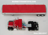 Item #60-2237 Red Black Fender GMC General 34-inch Flattop Sleeper with White Sided Red Tarp Silver Frame Tandem Axle Wilson 43-foot Pacesetter Hopper Bottom Grain Trailer - 1/64 Scale – DCP by First Gear