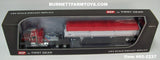 Item #60-2237 Red Black Fender GMC General 34-inch Flattop Sleeper with White Sided Red Tarp Silver Frame Tandem Axle Wilson 43-foot Pacesetter Hopper Bottom Grain Trailer - 1/64 Scale – DCP by First Gear