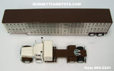 Item #60-2241 Cream Brown Peterbilt 389 48-inch Flattop Sleeper with Silver Sided Brown Trim Tandem Axle Wilson Silver Star Livestock Trailer - 1/64 Scale – DCP by First Gear