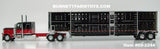 Item #60-2244 Holman Livestock Black Red Peterbilt 389 48-inch Flattop Sleeper with Black Sided Silver Trim Tandem Axle Wilson Silver Star Livestock Trailer - 1/64 Scale – DCP by First Gear