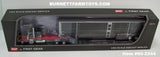 Item #60-2244 Holman Livestock Black Red Peterbilt 389 48-inch Flattop Sleeper with Black Sided Silver Trim Tandem Axle Wilson Silver Star Livestock Trailer - 1/64 Scale – DCP by First Gear