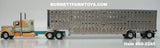Item #60-2245 Peach Teal Cream Peterbilt 389 48-inch Flattop Sleeper with Silver Spread Axle Wilson Silver Star Livestock Trailer - 1/64 Scale – DCP by First Gear