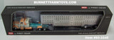 Item #60-2245 Peach Teal Cream Peterbilt 389 48-inch Flattop Sleeper with Silver Spread Axle Wilson Silver Star Livestock Trailer - 1/64 Scale – DCP by First Gear