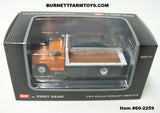 Item #60-2259 Omaha Orange White 1963 GMC 4000 Single Axle Flatbed Truck - 1/64 Scale – DCP by First Gear