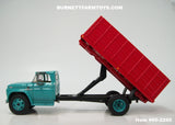 Item #60-2260 Turquoise 1963 GMC 4000 Single Axle Grain Truck with Red Bed - Bed Tilts with Hoist - 1/64 Scale – DCP by First Gear