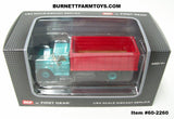 Item #60-2260 Turquoise 1963 GMC 4000 Single Axle Grain Truck with Red Bed - Bed Tilts with Hoist - 1/64 Scale – DCP by First Gear