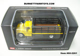 Item #60-2261 Yellow 1963 GMC 4000 Single Axle Stake Bed Truck with Black Bed - 1/64 Scale – DCP by First Gear