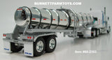 Item #60-2353 White Blue Aqua Kenworth W900L 60-inch Aerodyne Sleeper with Chrome Black Bands Tandem Axle Polar Deep Drop Tanker Trailer - 1/64 Scale – DCP by First Gear