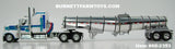 Item #60-2353 White Blue Aqua Kenworth W900L 60-inch Aerodyne Sleeper with Chrome Black Bands Tandem Axle Polar Deep Drop Tanker Trailer - 1/64 Scale – DCP by First Gear