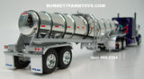 Item #60-2354 Purple Metallic Black Stripe Peterbilt 379 63-inch Mid Roof Sleeper with Chrome Black Bands Tandem Axle Polar Deep Drop Tanker Trailer - 1/64 Scale – DCP by First Gear