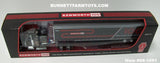 Item #68-1691 Kenworth 100th Anniversary Black Burgundy Gold Stripe Kenworth W900L 86-inch Studio Sleeper with Tandem Axle Utility 53-foot Dry Goods Van Trailer with Skirts - 1/64 Scale – DCP by First Gear