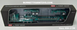 Item #68-2134 Teal Cream Black Outline Tri-Axle Peterbilt 389 36-inch Flattop Sleeper with Teal Tri-Axle Heavy Haul Fontaine Magnitude Lowboy Trailer with Jeep and Stinger - 1/64 Scale – DCP by First Gear