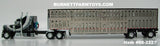 Item #68-2227 Black Light Gray Dark Gray Swoop Stripe Peterbilt 379 63-inch Mid Roof Sleeper with Silver Black Trim Spread Axle Wilson Silver Star Livestock Trailer - 1/64 Scale – DCP by First Gear