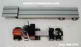 Item #68-2351 Burnt Orange Metallic Black Peterbilt 379 36-inch Flattop Sleeper with Silver Deck Black Frame Spread Axle Transcraft Eagle Stepdeck Trailer - 1/64 Scale – DCP by First Gear