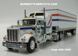 Item #69-1605 VIT 200 Bicentennial Edition White Gold Red and Blue Stripe Kenworth W900A Aerodyne Sleeper with Tandem Axle 40-foot Vintage Dry Goods Van Trailer - 1/64 Scale - DCP by First Gear