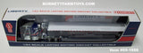 Item #69-1656 Liberty Edition Blue Red and Silver Stripe Kenworth W900A Aerodyne Sleeper with White Deck Blue Frame Tandem Axle Wilson Roadbrute Flatbed Trailer - 1/64 Scale - DCP by First Gear
