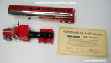 Item #69-2000 Wayne Transports "Ole Red" Red Black Peterbilt 389 63-inch Flattop Sleeper with Polished Red Trim Tandem Axle Heil Fuel Tanker Trailer - 1/64 Scale – DCP by First Gear - Big Rigs Series II