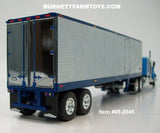 Item #69-2045 Western Distributing Transportation Crippled Cowboy Blue White Kenworth W900A 60-inch Flattop Sleeper with Chrome Sided Blue Metallic Trim Tandem Axle 40-foot Vintage Thermo King Refrigerated Trailer - 1/64 Scale – DCP by First Gear