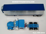 Item #69-2045 Western Distributing Transportation Crippled Cowboy Blue White Kenworth W900A 60-inch Flattop Sleeper with Chrome Sided Blue Metallic Trim Tandem Axle 40-foot Vintage Thermo King Refrigerated Trailer - 1/64 Scale – DCP by First Gear