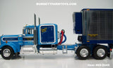 Item #69-2045 Western Distributing Transportation Crippled Cowboy Blue White Kenworth W900A 60-inch Flattop Sleeper with Chrome Sided Blue Metallic Trim Tandem Axle 40-foot Vintage Thermo King Refrigerated Trailer - 1/64 Scale – DCP by First Gear