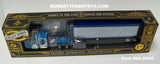 Item #69-2045 Western Distributing Transportation Crippled Cowboy Blue White Kenworth W900A 60-inch Flattop Sleeper with Chrome Sided Blue Metallic Trim Tandem Axle 40-foot Vintage Thermo King Refrigerated Trailer - 1/64 Scale – DCP by First Gear