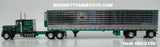 Item #69-2100 Hardwick Motor Freight Black Green Peterbilt 359 60-inch Vintage Flattop Sleeper with Chrome Green Trim Black Frame Spread Axle Utility 53-foot Thermo King Refrigerated Trailer - Big Rigs Series II #2 - 1/64 Scale – DCP by First Gear