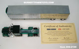 Item #69-2100 Hardwick Motor Freight Black Green Peterbilt 359 60-inch Vintage Flattop Sleeper with Chrome Green Trim Black Frame Spread Axle Utility 53-foot Thermo King Refrigerated Trailer - Big Rigs Series II #2 - 1/64 Scale – DCP by First Gear