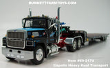 Item #69-2174 Capello Heavy Haul Transport Black Red Blue Ford LTL 9000 Day Cab with Black Tandem Axle Landoll 440B-50CA Traveling Slide Axle Flatbed Trailer - Legacy Series #3 - 1/64 Scale – DCP by First Gear