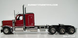 Item #71125 Legendary Red Black Tri-Axle Peterbilt 589 58-foot Flattop Sleeper - Hood Opens and Doors Open - 1/64 Scale – Diecast Masters