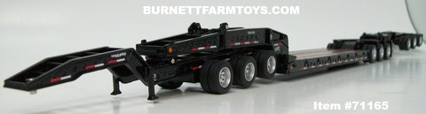 Item #71165 Black Tri-Axle Trail King Detachable Gooseneck Lowboy Trailer with Tri-Axle Jeep and Tri-Axle Booster - 1/64 Scale – Diecast Masters