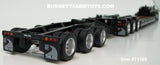Item #71165 Black Tri-Axle Trail King Detachable Gooseneck Lowboy Trailer with Tri-Axle Jeep and Tri-Axle Booster - 1/64 Scale – Diecast Masters