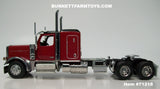 Item #71218 Legendary Red Black Tandem Axle Peterbilt 589 58-inch Flattop Sleeper - Hood Opens and Doors Open - 1/64 Scale – Diecast Masters