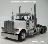 Item #71219 White Peterbilt 589 Day Cab - Hood Opens and Doors Open - 1/64 Scale – Diecast Masters
