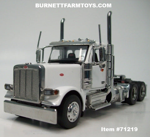 Item #71219 White Peterbilt 589 Day Cab - Hood Opens and Doors Open - 1/64 Scale – Diecast Masters