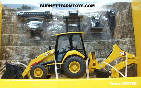 Item #85765 CAT 420 XE Backhoe Loader with Implements - 1/64 Scale – Diecast Masters