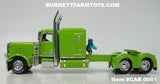 Item #CAB 0001 Lime Green Peterbilt 389 63-inch Flattop Sleeper - 1/64 Scale – DCP by First Gear