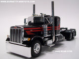 Item #CAB 0708 Black Red Peterbilt 379 36-inch Flattop Sleeper - 1/64 Scale – DCP by First Gear