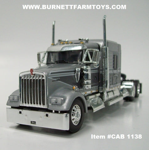 Item #CAB 1138 Silver Gray Kenworth W900L 72-inch AeroCab - 1/64 Scale – DCP by First Gear