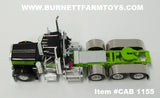 Item #CAB 1155 Black Lime Tri-Axle Peterbilt 359 Day Cab with Headache Rack - 1/64 Scale – DCP by First Gear