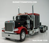 Item #CAB 1338 Black Red Peterbilt 379 63-inch Flattop Sleeper - 1/64 Scale – DCP by First Gear