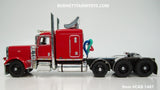 Item #CAB 1487 Red Tri-Axle Peterbilt 389 63-inch Flattop Sleeper with Turbo Wing - 1/64 Scale - DCP by First Gear