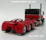 Item #CAB 1496 Black Red Silver Outline Tri-Axle Peterbilt 389 63-inch Flattop Sleeper - 1/64 Scale - DCP by First Gear