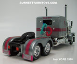 Item #CAB 1510 Mies and Daughter Trucking Silver Pink Black Outline Peterbilt 389 63-inch Flattop Sleeper - 1/64 Scale – DCP by First Gear
