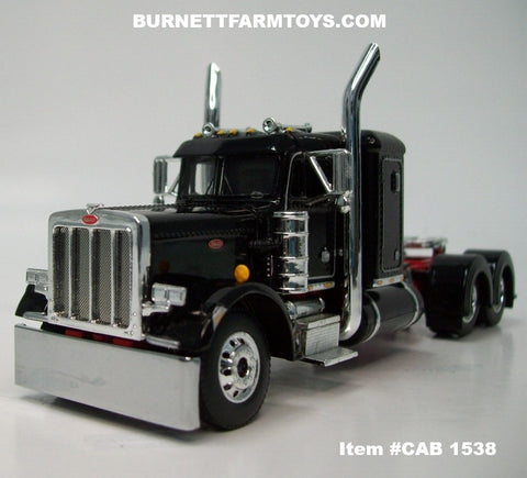 Item #CAB 1538 Black Red Frame Peterbilt 359 36-inch Flattop Sleeper - 1/64 Scale – DCP by First Gear