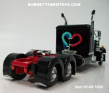 Item #CAB 1538 Black Red Frame Peterbilt 359 36-inch Flattop Sleeper - 1/64 Scale – DCP by First Gear