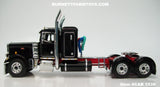 Item #CAB 1538 Black Red Frame Peterbilt 359 36-inch Flattop Sleeper - 1/64 Scale – DCP by First Gear