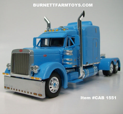 Item #CAB 1551 Baby Blue Peterbilt 379 63-inch Mid Roof Sleeper - 1/64 Scale - DCP by First Gear