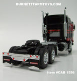 Item #CAB 1556 Black Red Gold Outline Long Frame Kenworth K100 COE Aerodyne Sleeper - 1/64 Scale - DCP by First Gear