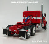 Item #CAB 1583 Red White Stripe Black Stripe Kenworth W900A 36-inch Flattop Sleeper - 1/64 Scale – DCP by First Gear